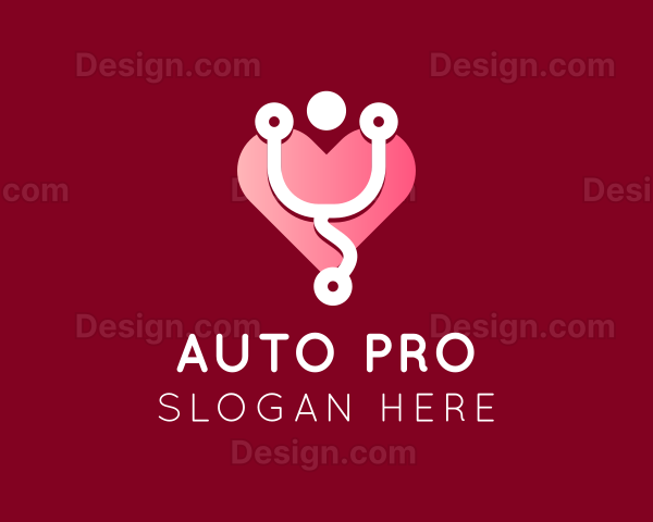 Pink Heart Stethoscope Logo