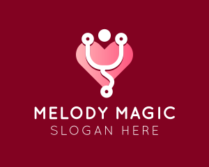 Pink Heart Stethoscope Logo