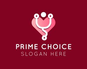 Pink Heart Stethoscope logo design