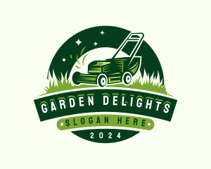 Lawn Mower Grass Cutting logo design