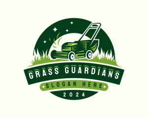 Lawn Mower Grass Cutting logo design