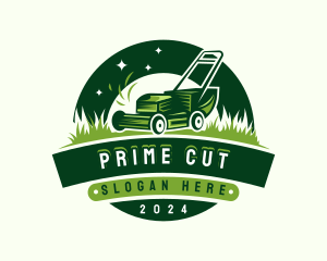 Lawn Mower Grass Cutting logo design