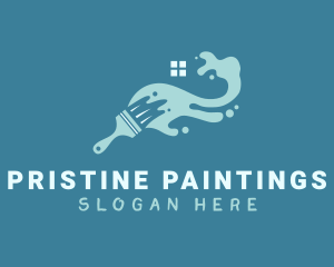 Paint Brush Painting logo design