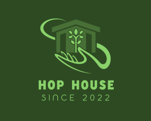 House Gardening Hand logo design