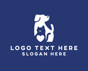 Dog Cat Pet Grooming Logo