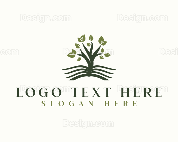 Tree Book Literature Logo