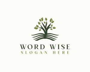 Tree Book Literature logo design