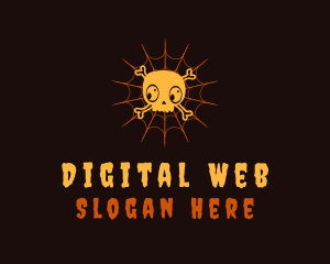 Halloween Web Skull logo design