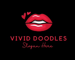 Red Sexy Lips Cosmetics logo design