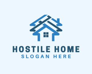 Blue Home Roofing logo design