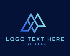 Modern Cyber Letter M logo