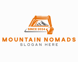 Mountain Mining Excavator logo design