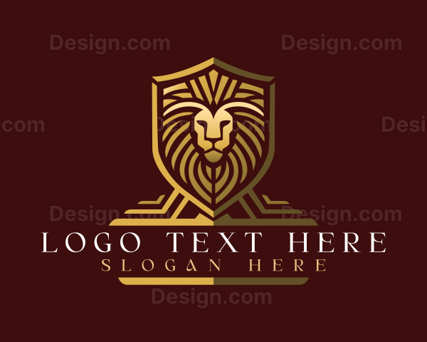 Lion Shield Crest Logo