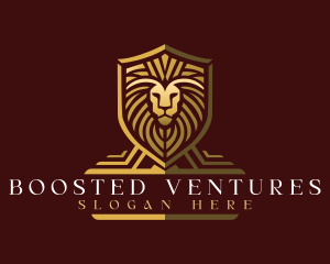 Lion Shield Crest logo design