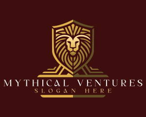 Lion Shield Crest logo design