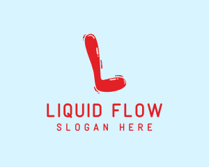 Liquid Beverage Letter L logo design