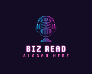 Podcast Headset Microphone logo design