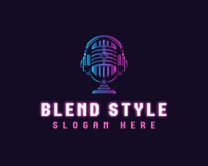 Podcast Headset Microphone logo design