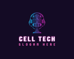 Podcast Headset Microphone logo design