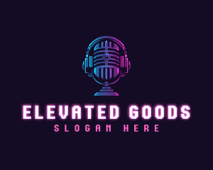 Podcast Headset Microphone logo design