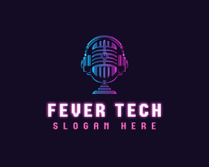 Podcast Headset Microphone logo design