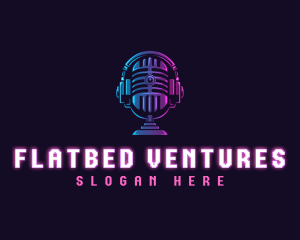 Podcast Headset Microphone logo design