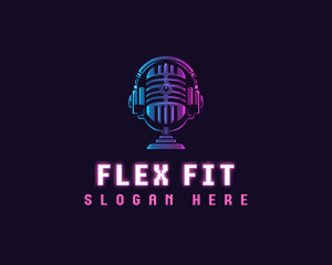 Podcast Headset Microphone logo design