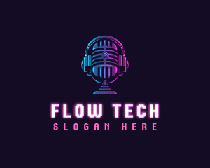 Podcast Headset Microphone logo design