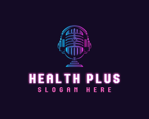 Podcast Headset Microphone logo design