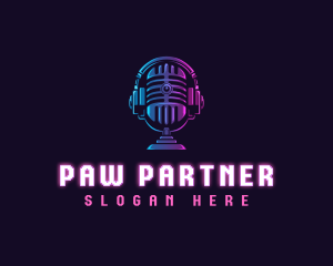 Podcast Headset Microphone logo design