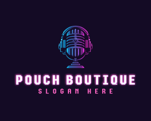 Podcast Headset Microphone logo design