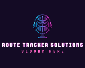 Podcast Headset Microphone logo design