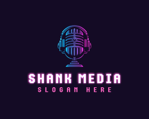 Podcast Headset Microphone logo design