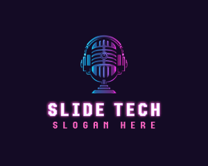 Podcast Headset Microphone logo design