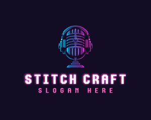 Podcast Headset Microphone logo design