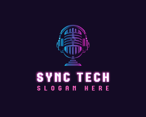 Podcast Headset Microphone logo design