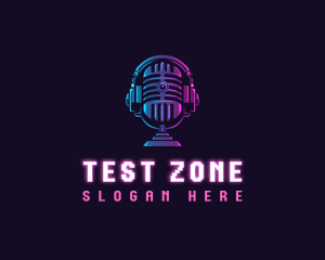 Podcast Headset Microphone logo design