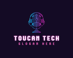 Podcast Headset Microphone logo design