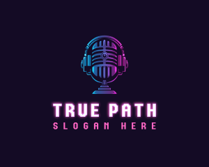 Podcast Headset Microphone logo design