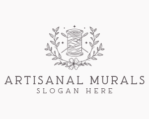 Floral Sewing Thread logo design