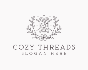 Floral Sewing Thread logo design