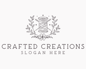 Floral Sewing Thread logo design