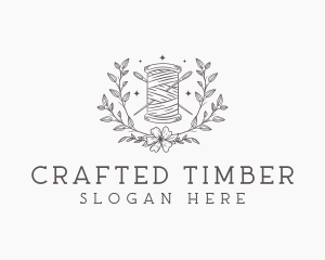 Floral Sewing Thread logo design