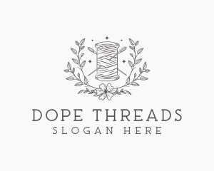 Floral Sewing Thread logo design