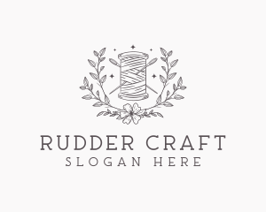 Floral Sewing Thread logo design