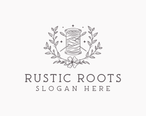 Floral Sewing Thread logo design