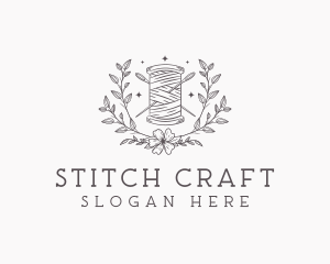 Floral Sewing Thread logo design