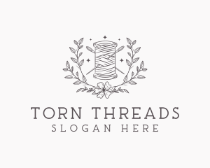 Floral Sewing Thread logo design