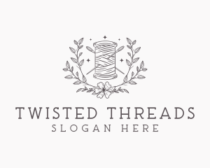 Floral Sewing Thread logo design