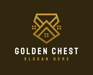 Golden House Roof logo design